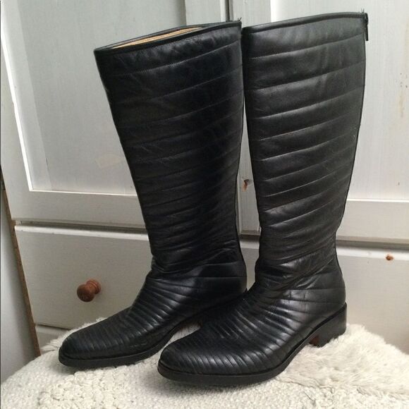 Turpin  7.5 leather boots black, vintage, steam punk, vampire, Goth - Picture 1 of 13